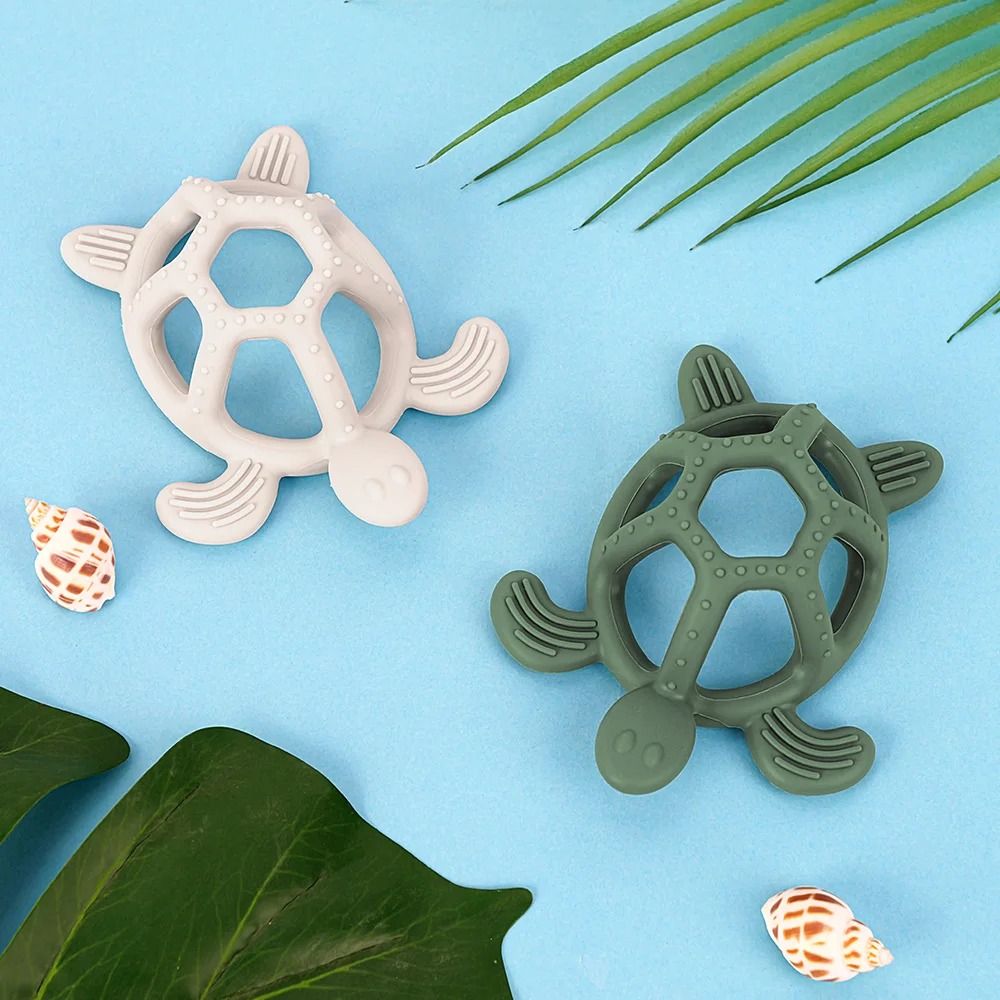 Silicone Turtle Baby Teether – Food-Grade Cartoon Animal Molar Toy
