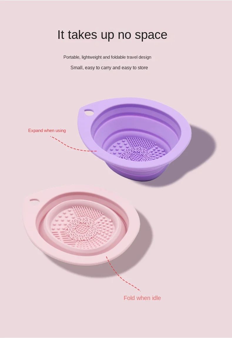 Foldable Silicone Makeup Brush Cleaner Bowl