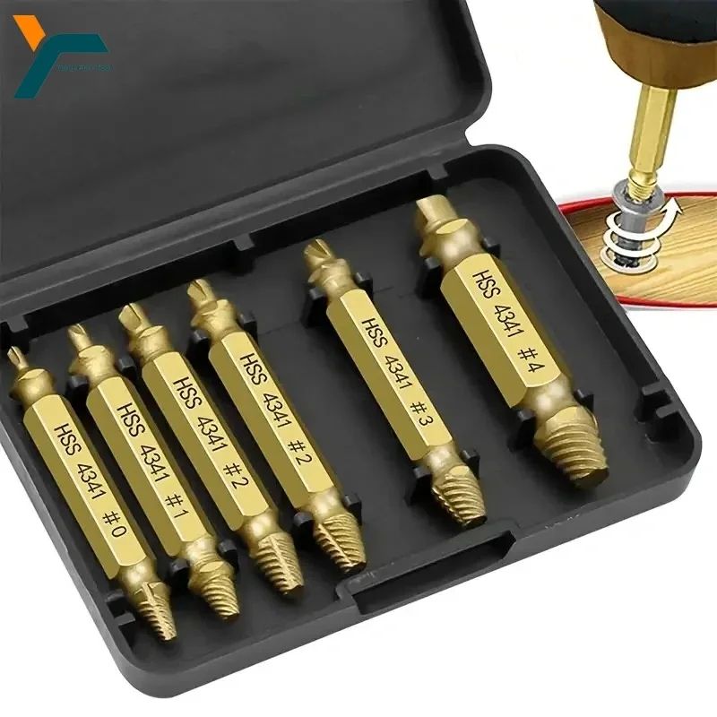 Damaged Screw Extractor Set HSS Drill Bits for Stripped, Broken, Stuck Screws, Easy Removal Tool Kit for Power Drills