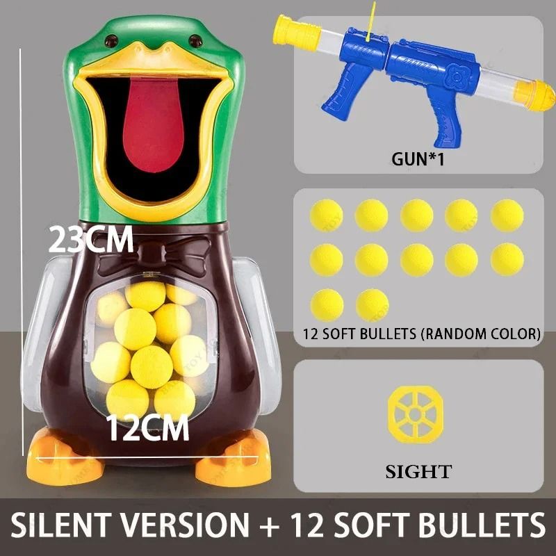 Air Powered Shooting Duck Toy with Moving Target and Light Sound Effects