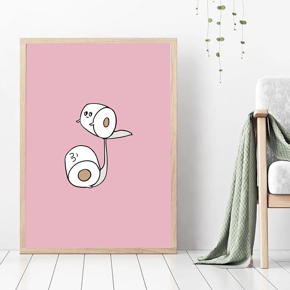 Toilet Paper Yoga Funny Bathroom Wall Art Canvas Print