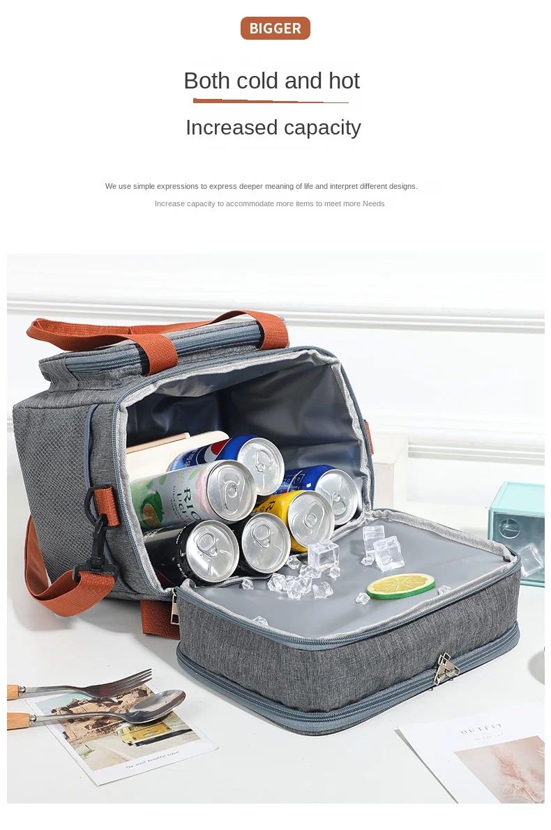 Double Layer Thermal Picnic Lunch Bag