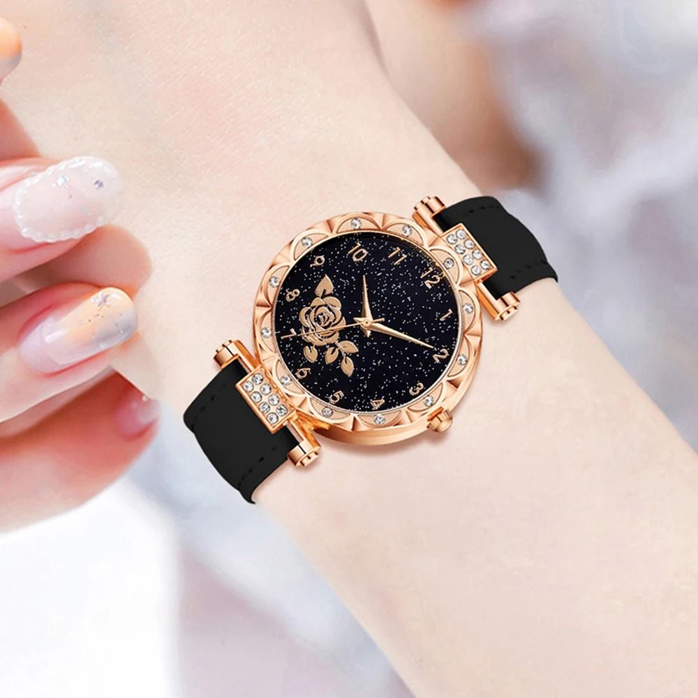 7-Piece Flower Element Watch & Jewelry Suite – Complete Fashionable Quartz Timepiece