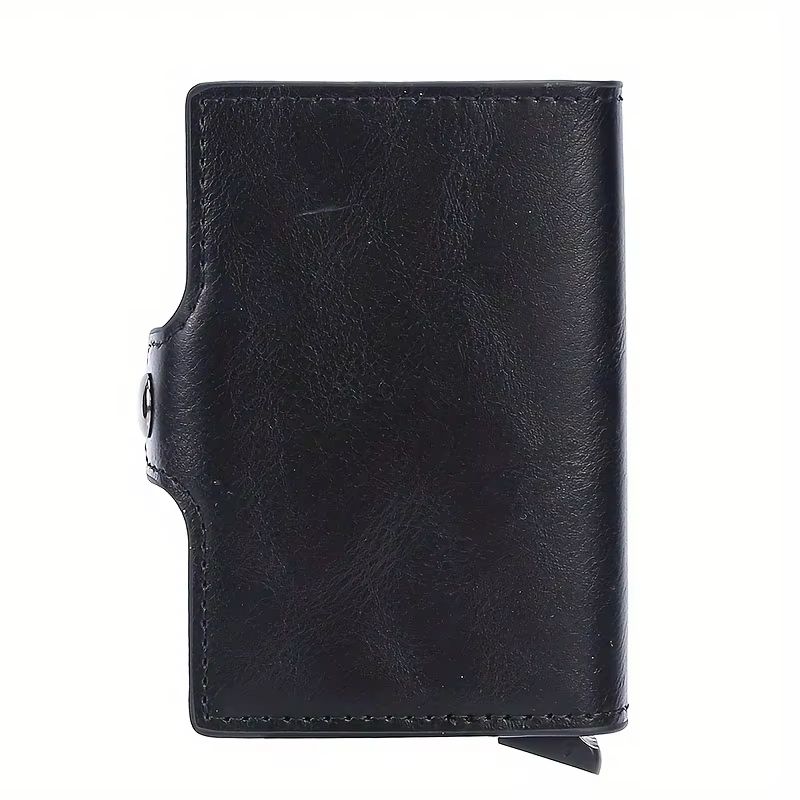 RFIDShield Duo-Alloy Pop-Up Card Wallet – PU Leather & Aluminum Alloy