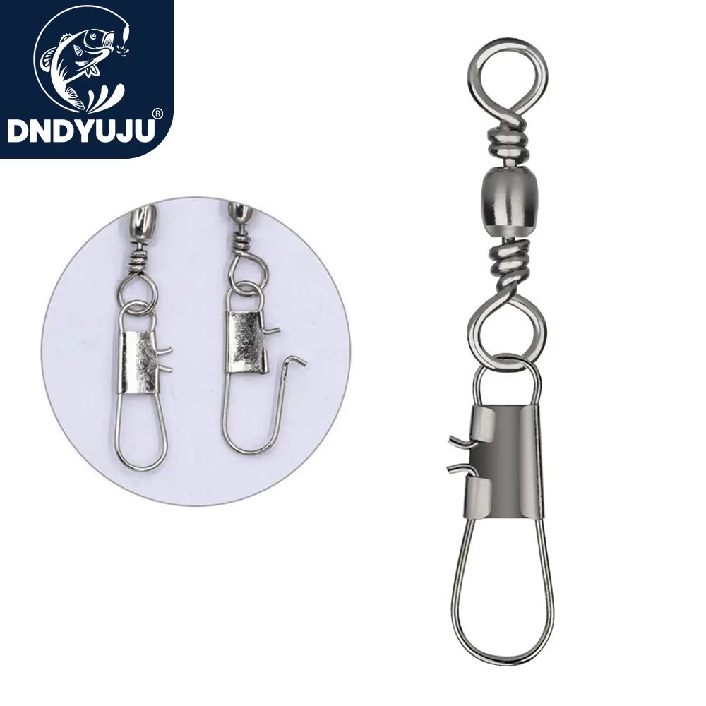 Carbon Steel Pike Fishing Barrel Bearing Rolling Swivel and Pin Connector Set (20–100pcs)