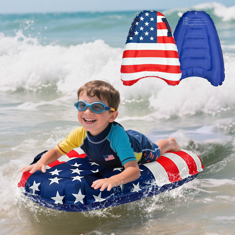 Inflatable Star Surf Float Board Portable PVC Swim Board for Beach Pool Fun