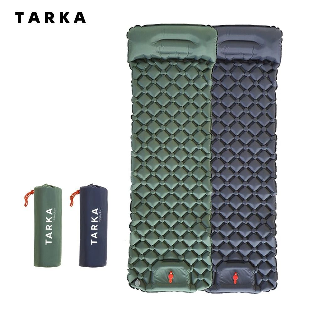 TARKA Inflatable Camping Mat with Pillow Outdoor Sleeping Pad for Hiking and Climbing