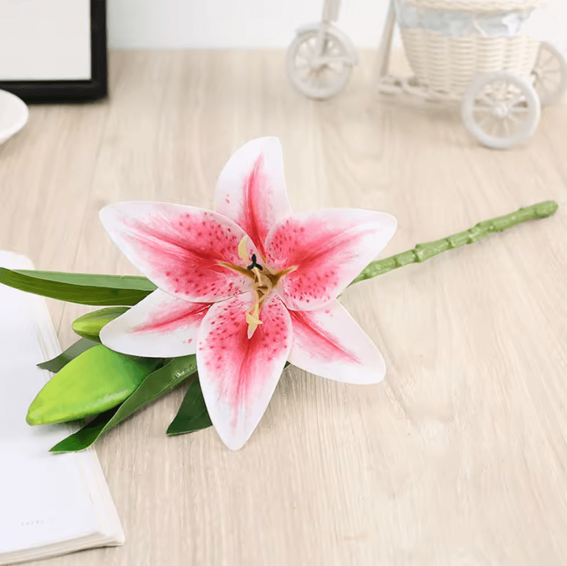 Realistic 3D Printed Artificial Lily Branches for Wedding and Home Decor