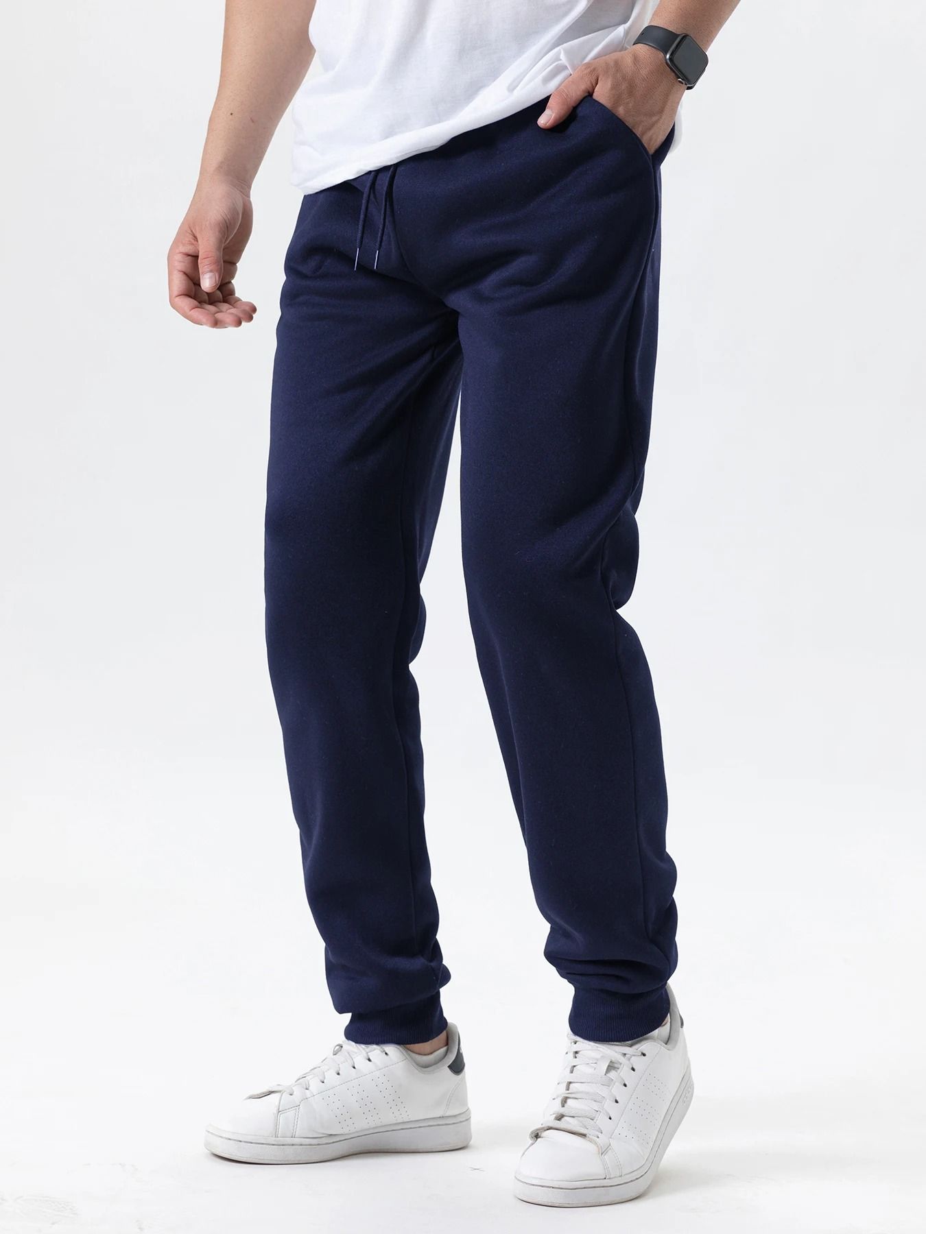 Mens Autumn Winter Fleece Sweatpants Baggy Joggers Elastic Waist