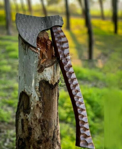 Handmade Damascus Steel Viking Tomahawk Axe – Twisted Pattern 20