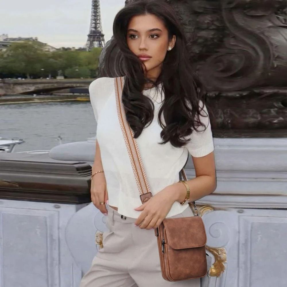 Vintage Multi-Compartment Crossbody Shoulder Bag