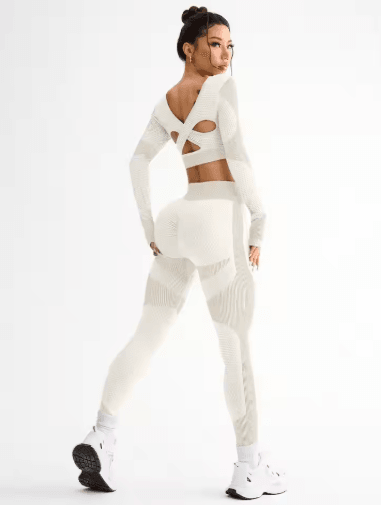2-Piece Seamless Womens Yoga & Running Set Breathable Fitness Suit