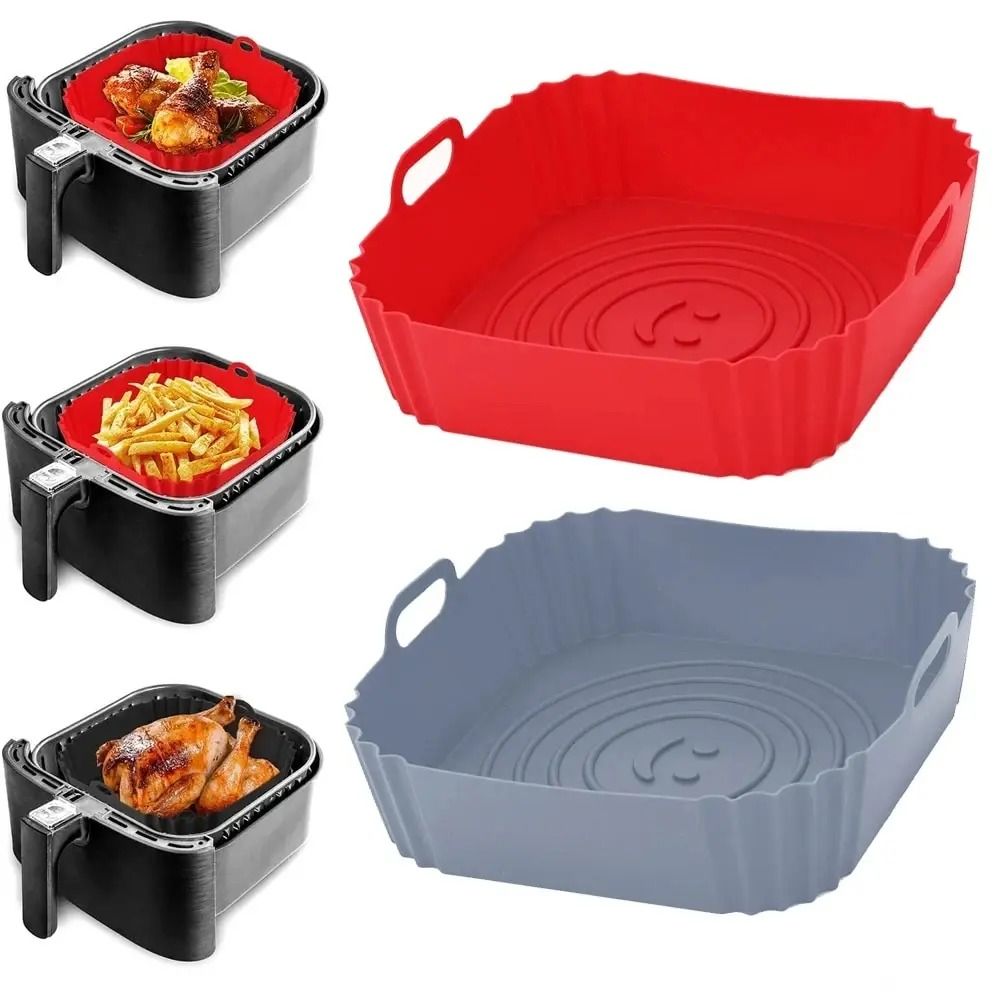 Reusable Silicone Airfryer Pan and Baking Tray for Oven and Air Fryer Use