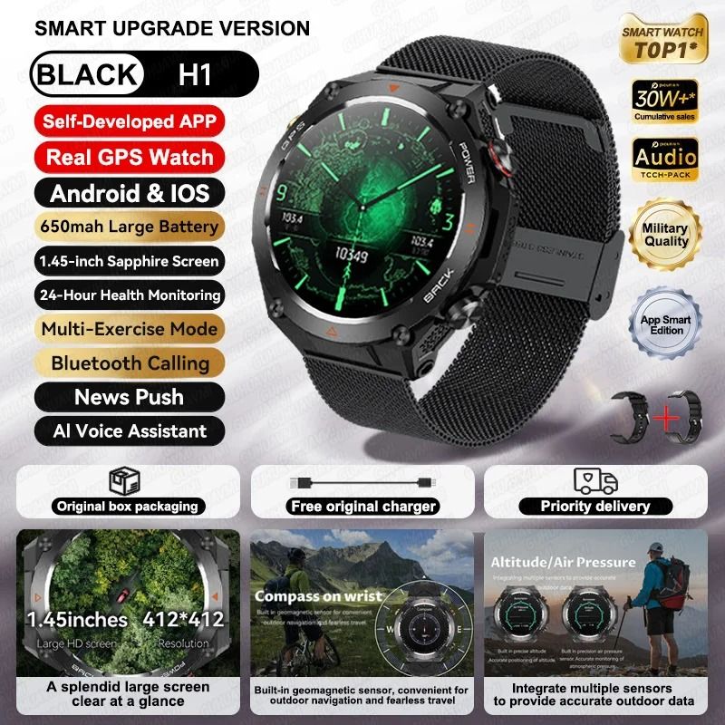ActivePulse GPS Smart Watch Waterproof Fitness Tracker Bluetooth Call