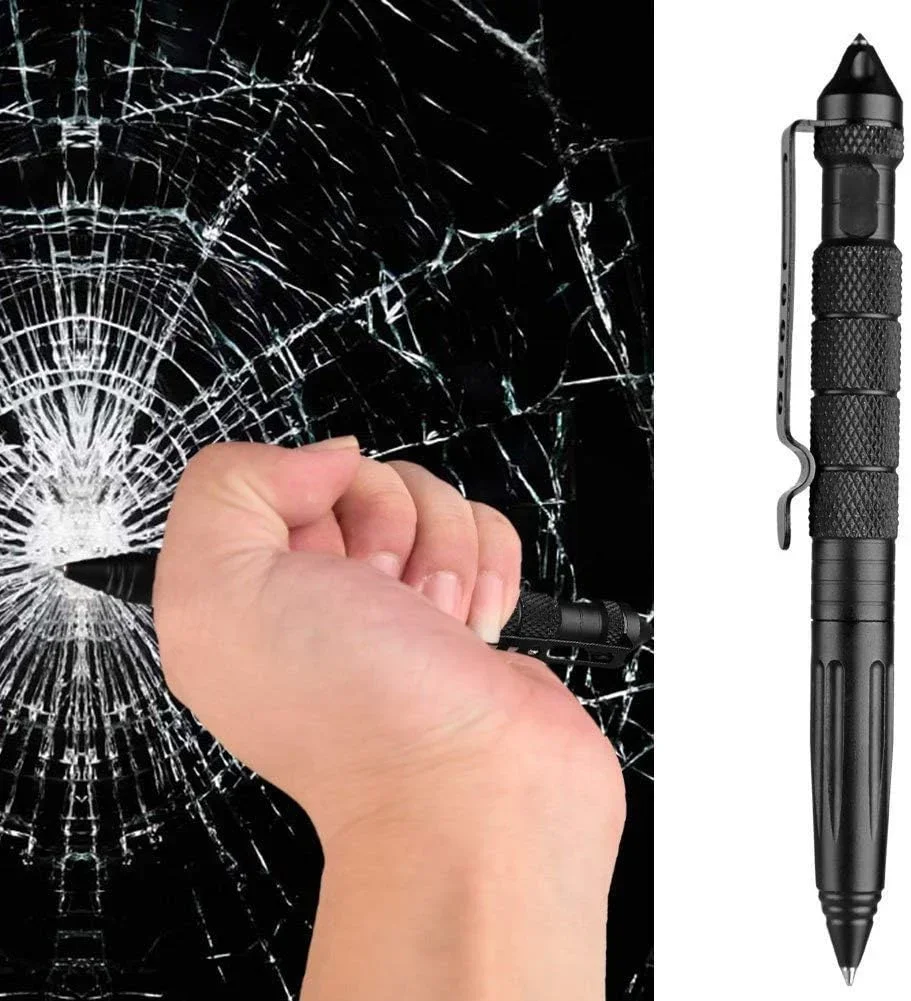 Multifunctional Tactical Pen Self-Defense, Emergency Tool, Glass Breaker, and Tungsten Steel Writing Pen.