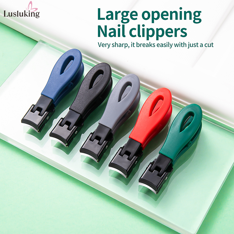 Large Jaw 8mm Opening Nail Clipper Thick & Hard Nail Cutter Stainless Steel Manicure Tool with Anti Splash Design