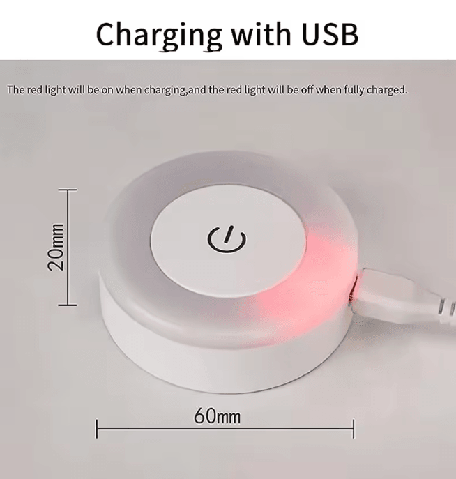 GlowEase Portable Rechargeable Night Light