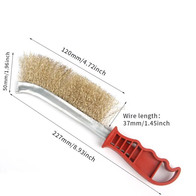 Steel Wire Roller Brush with Wooden Handle – Heavy-Duty Rust Removal & Grill Cleaner