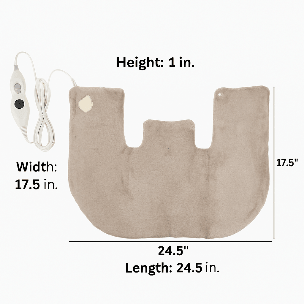 Electric Neck and Shoulder Heating Pad 3 Heat Settings, Machine Washable, Auto Shut Of