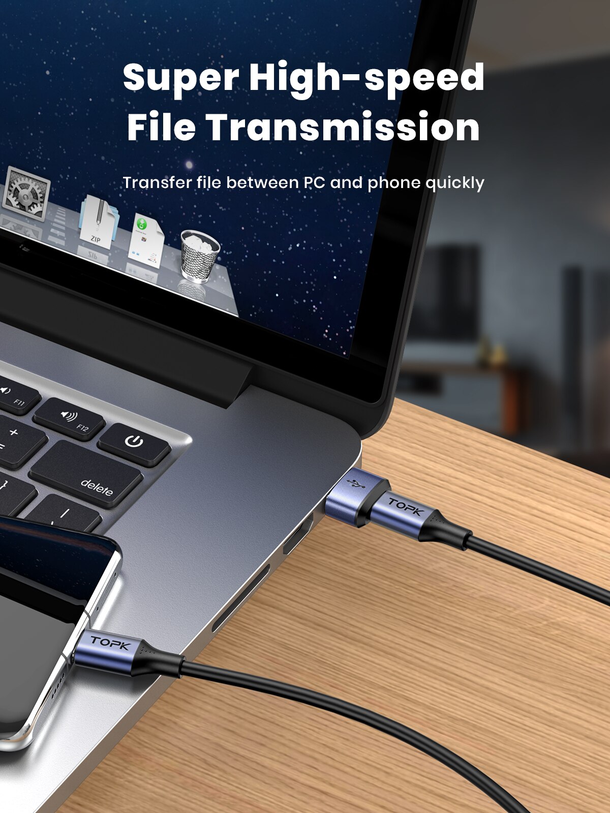 USB C to USB Male Adapter, Fast Charging & Data Sync OTG Connector