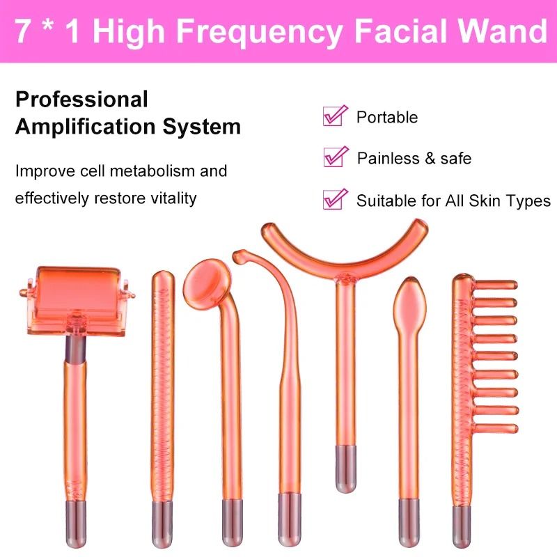 7-in-1 High Frequency Electrode Skin Care Wand Machine