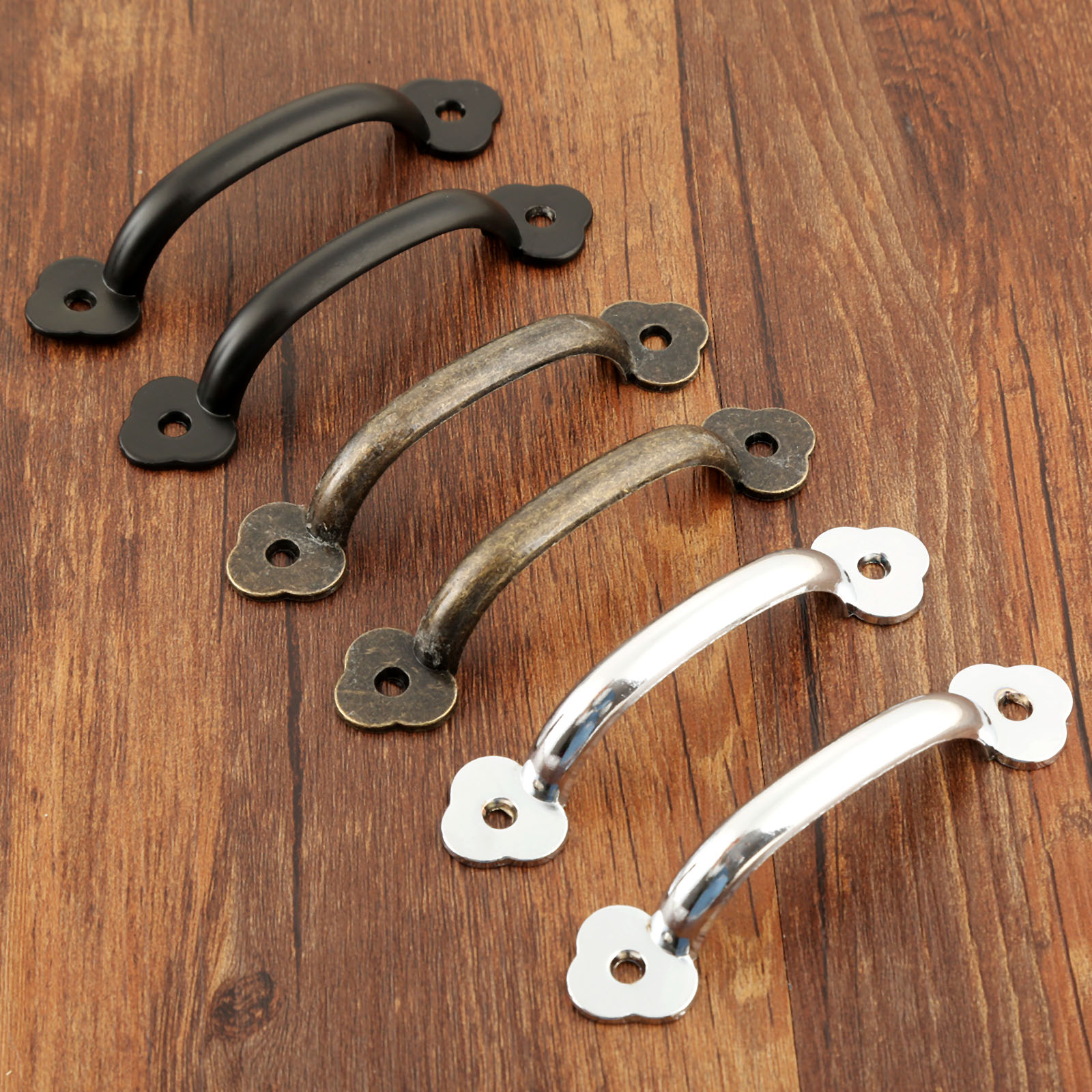 Vintage Wooden Cabinet Pulls Decorative Drawer Handles with Screws