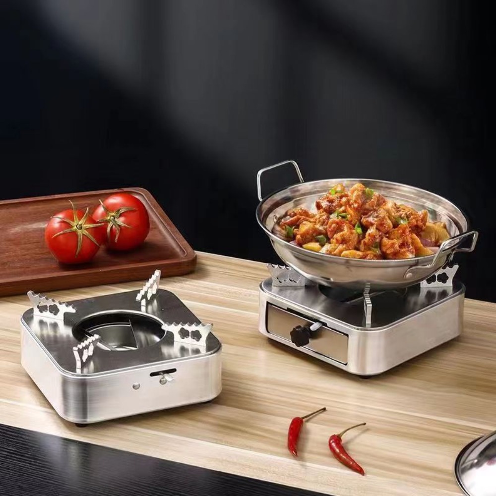 Ultralight Camping Alcohol Stove Stainless Steel Drawer Burner for Outdoor Cooking