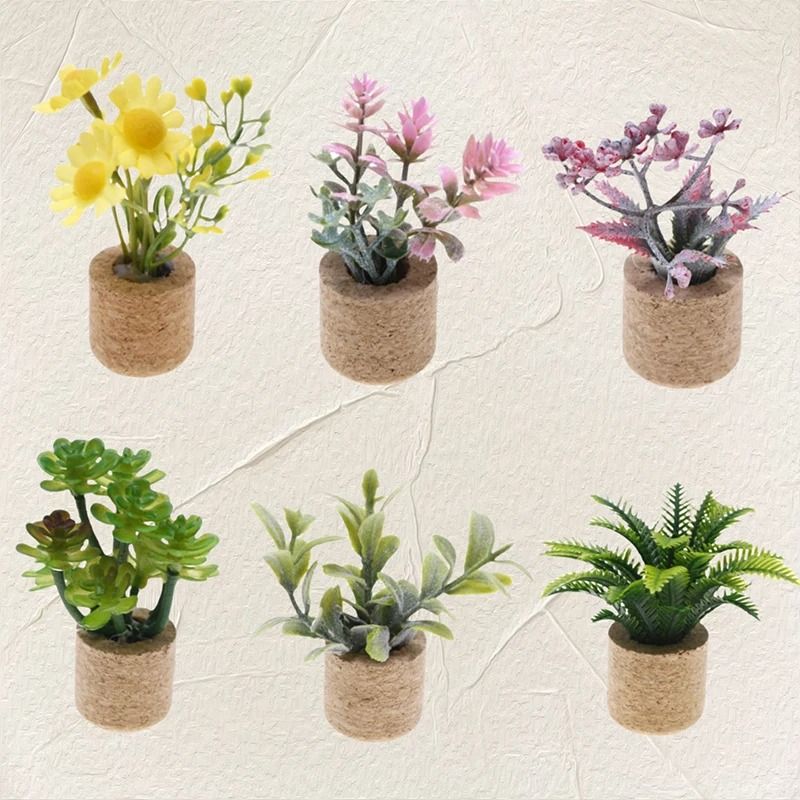 Dollhouse Miniature Potted Plants Micro Garden Decor Accessories
