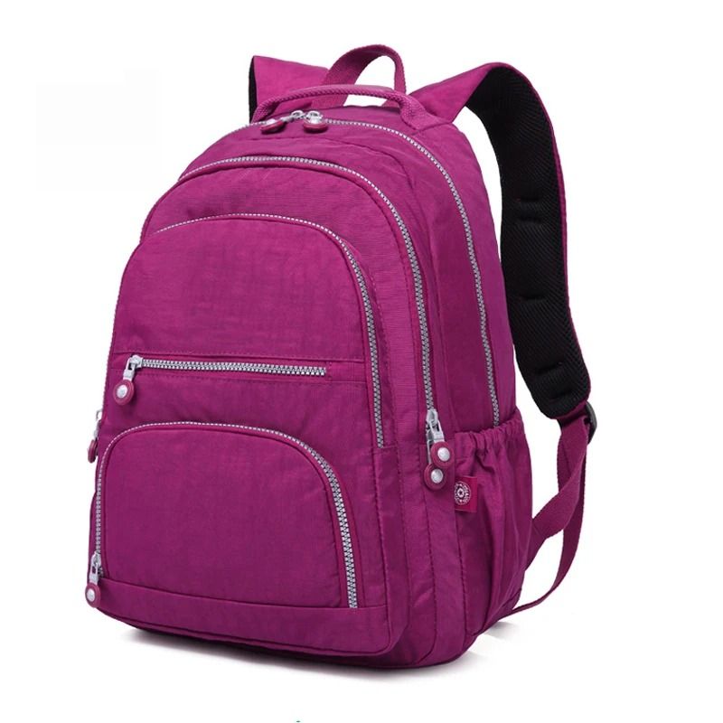 Aesthetic Waterproof Nylon School Backpack for Women and Teen Girls with Multiple Sizes
