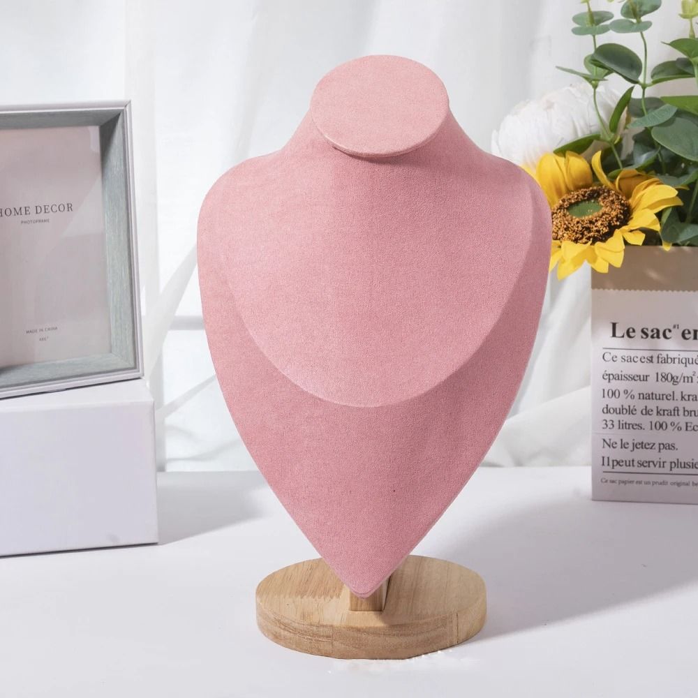 Wooden Mannequin Bust Necklace Display Stand Jewelry Holder