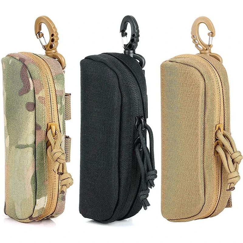 Tactical MOLLE 1000D Nylon Shockproof Eyeglass Case Outdoor Hunting Sunglasses Protective Hard Shell Pouch