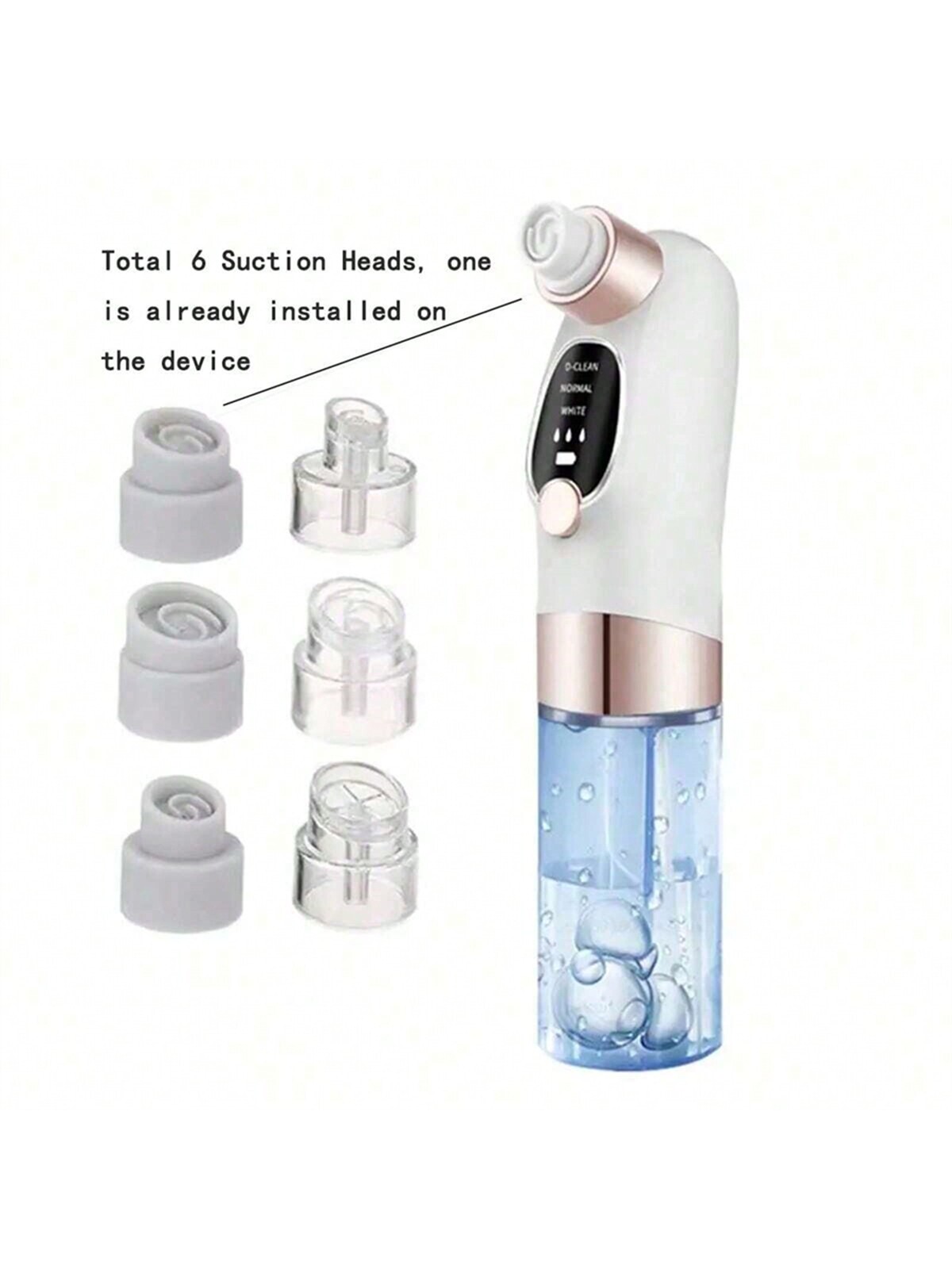 Water Circulation Pore Vacuum Cleaner, Pimple Extractor Tools with Adjustable Gears, Suction Heads Beauty Device