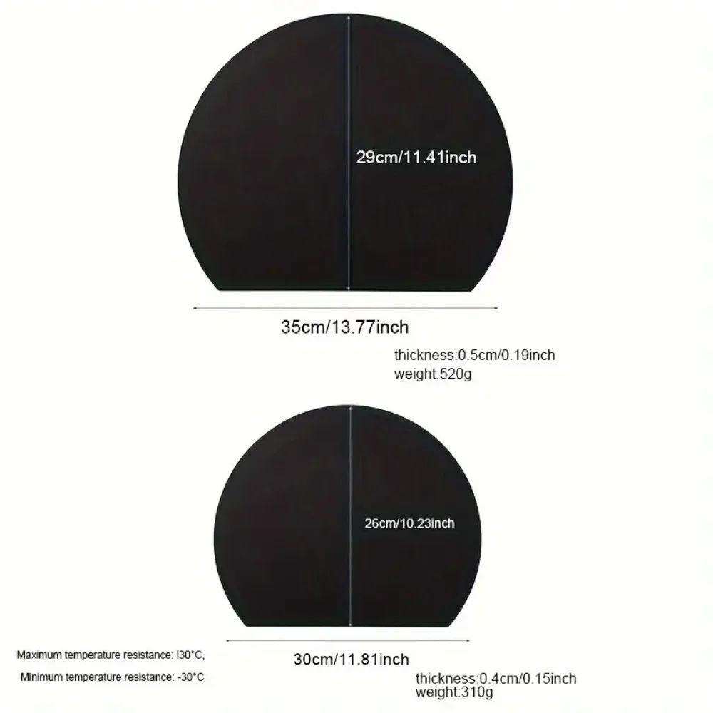 TPU Cutting Board Mat Set – Double-Sided Non-Slip Cutting Mat, BPA-Free Cutting Board, Flexible Semicircle Prep Pad