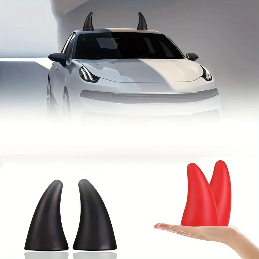 Devil Horn Car Roof Decoration Set (1 Pair) – 3D Roof Accent for Bold Vehicle Style