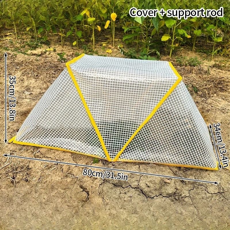 Pop Up Mini Greenhouse Winter Plant Cover with Zipper Freeze Protection Tent