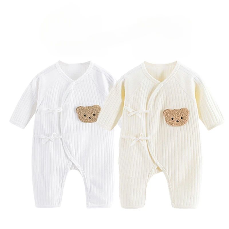 Somenie Cotton Knitted Baby Jumpsuit Long Sleeve Infant Romper