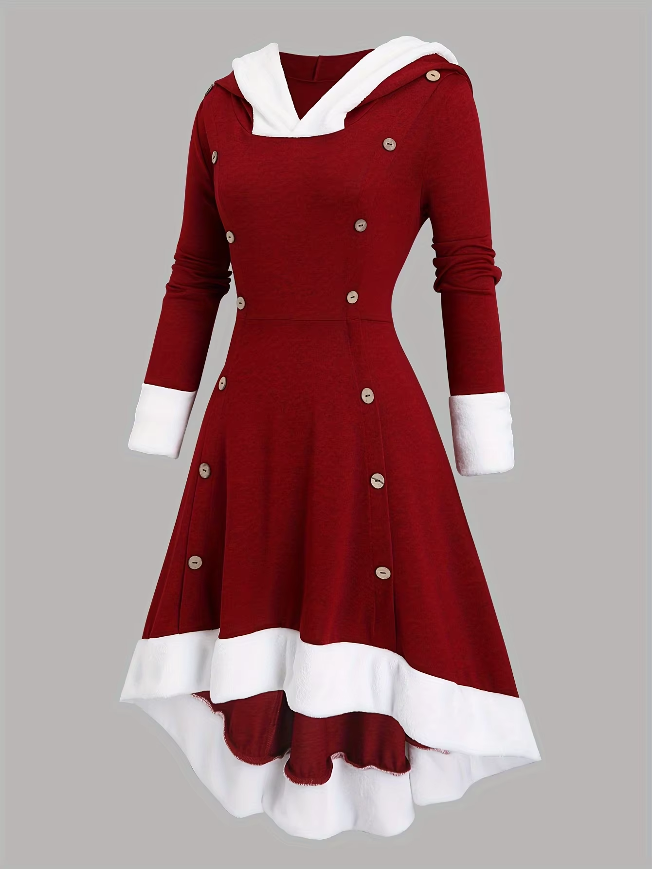 Autumn and Winter Vintage Long Hooded Dress for Women – European and American Fashion