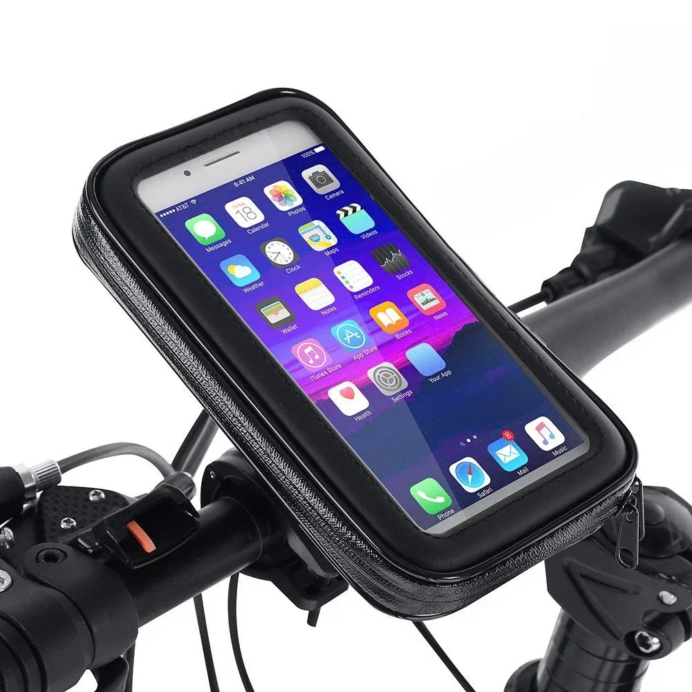 Bicycle Phone Stand Mount, Waterproof Bike Phone Holder, Motorcycle Handlebar Case Bag for iPhone Samsung