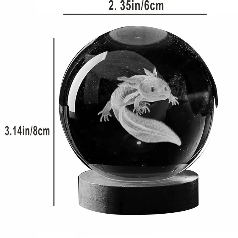 3D Laser Engraved Crystal Ball Night Light