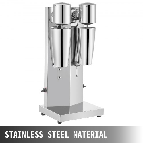 180W Stainless Steel Electric Milkshake Maker, Double Head Commercial Shake Machine with 800ml Cup