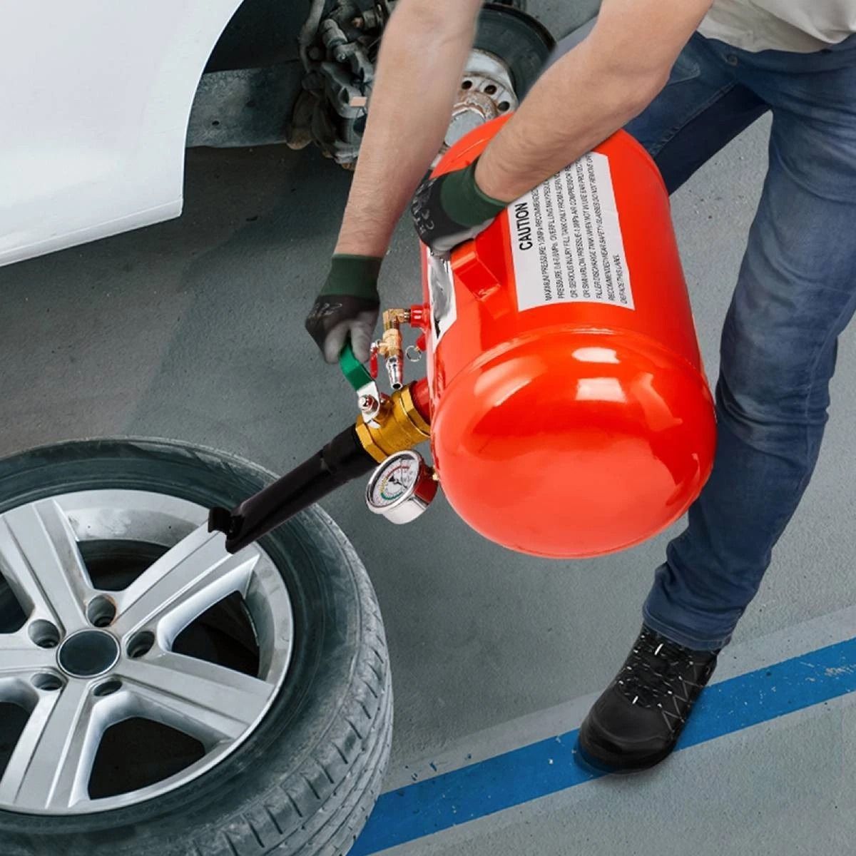 Blaster Tool Seating, Air Tire Bead Seater, Inflator Red