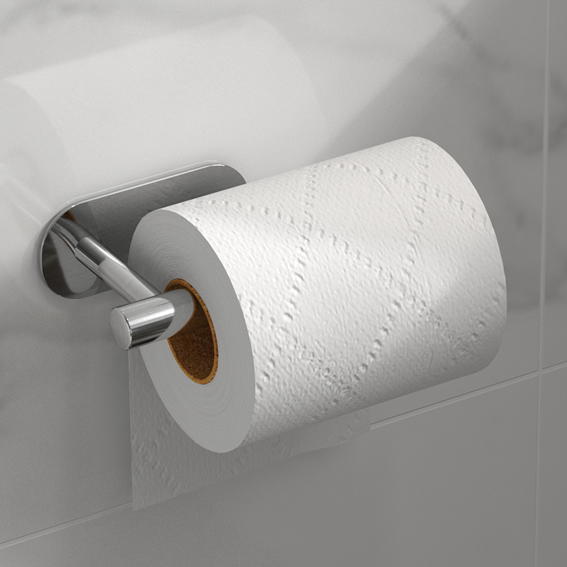 Wall-Mounted Stainless Steel Paper Roll Holder No Drilling Required for Kitchen Bathroom