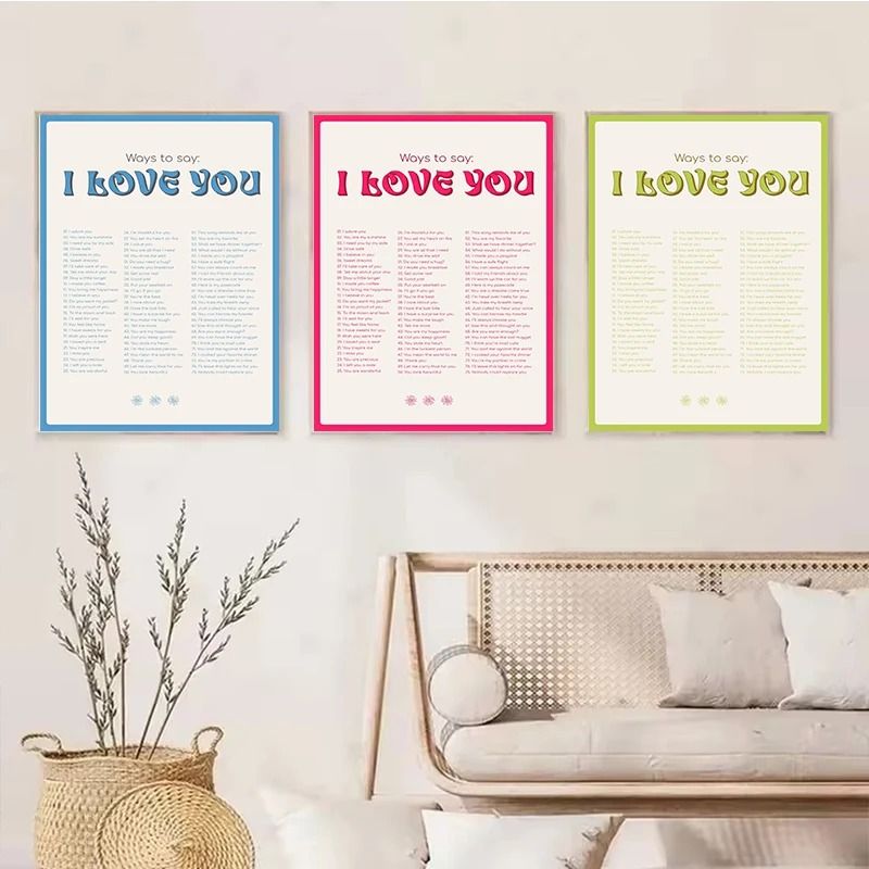 More Amor Por Favor Art – Colorful Eclectic Pink Love Quote – Modern Girls Room Decor – Nordic Canvas Painting