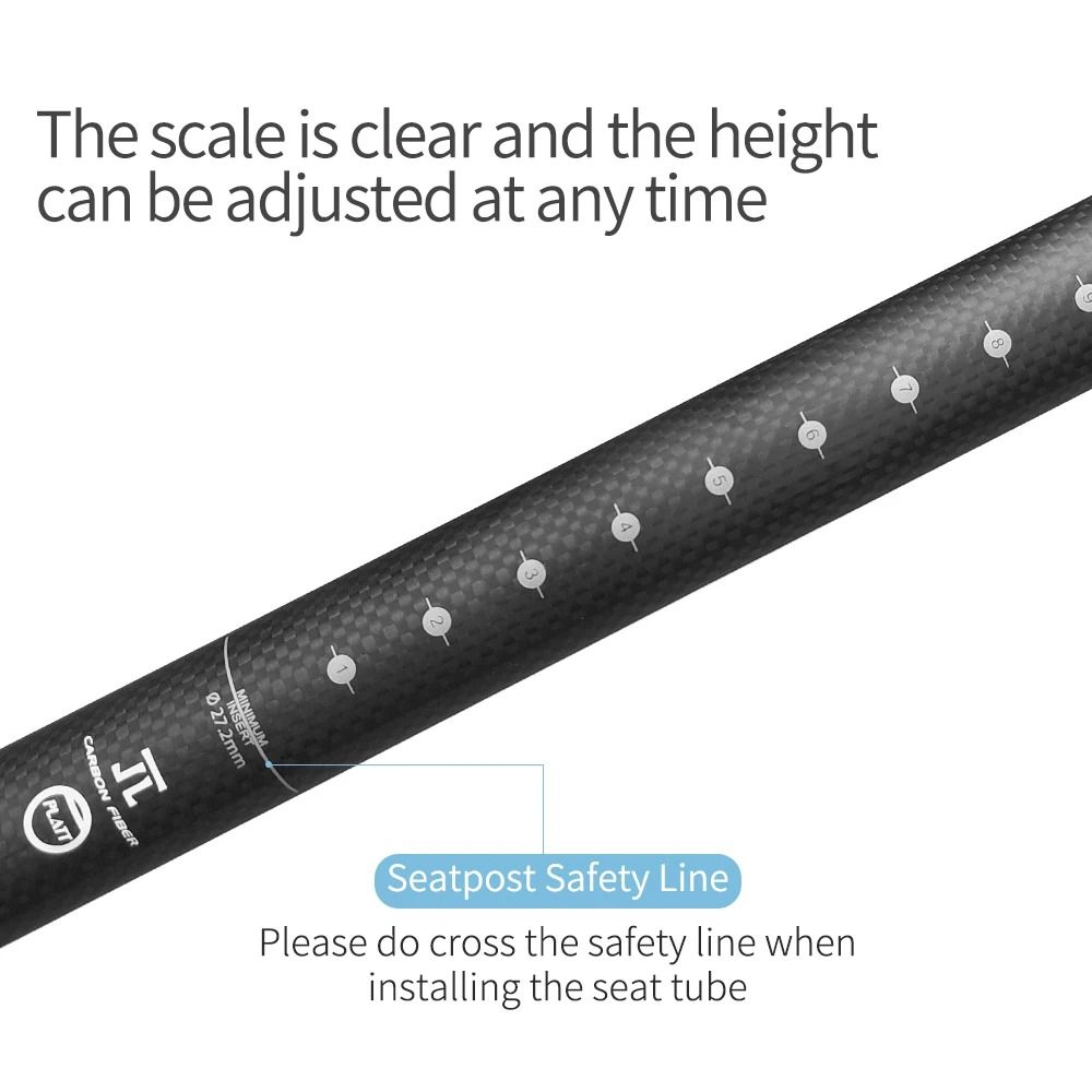 Matte Carbon Bicycle Seatpost 3K 272 308 316 x 350 400 mm