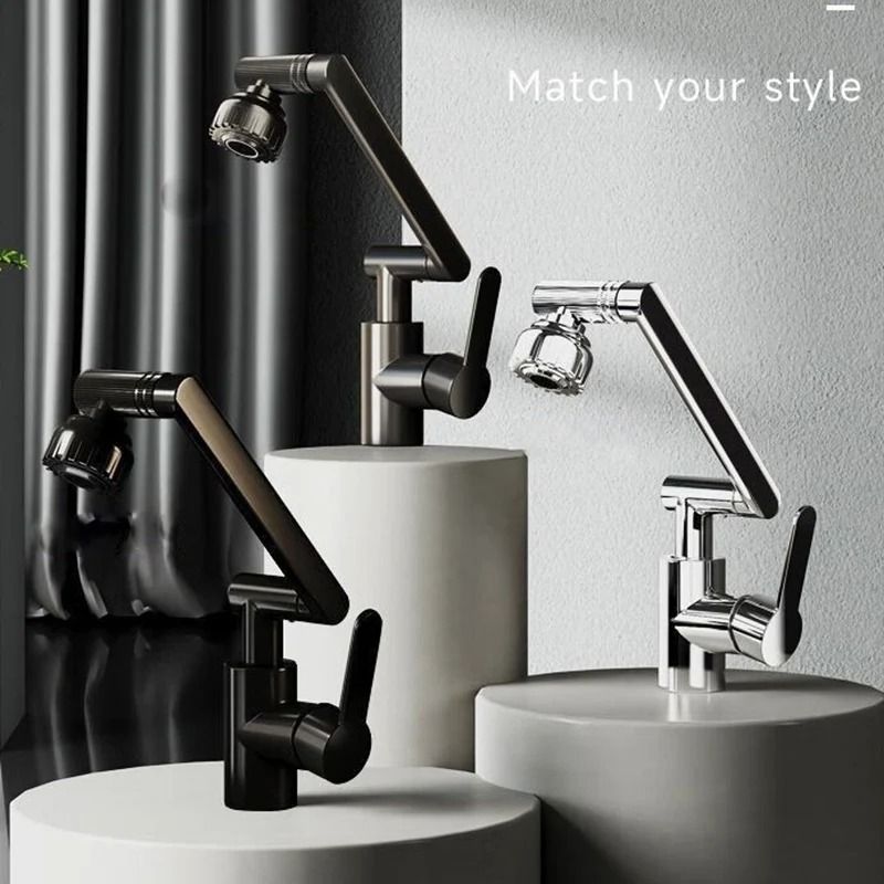 Multifunctional Robotic Arm Basin Faucet – 1080° Universal Rotating Dual-Mode Sink Mixer