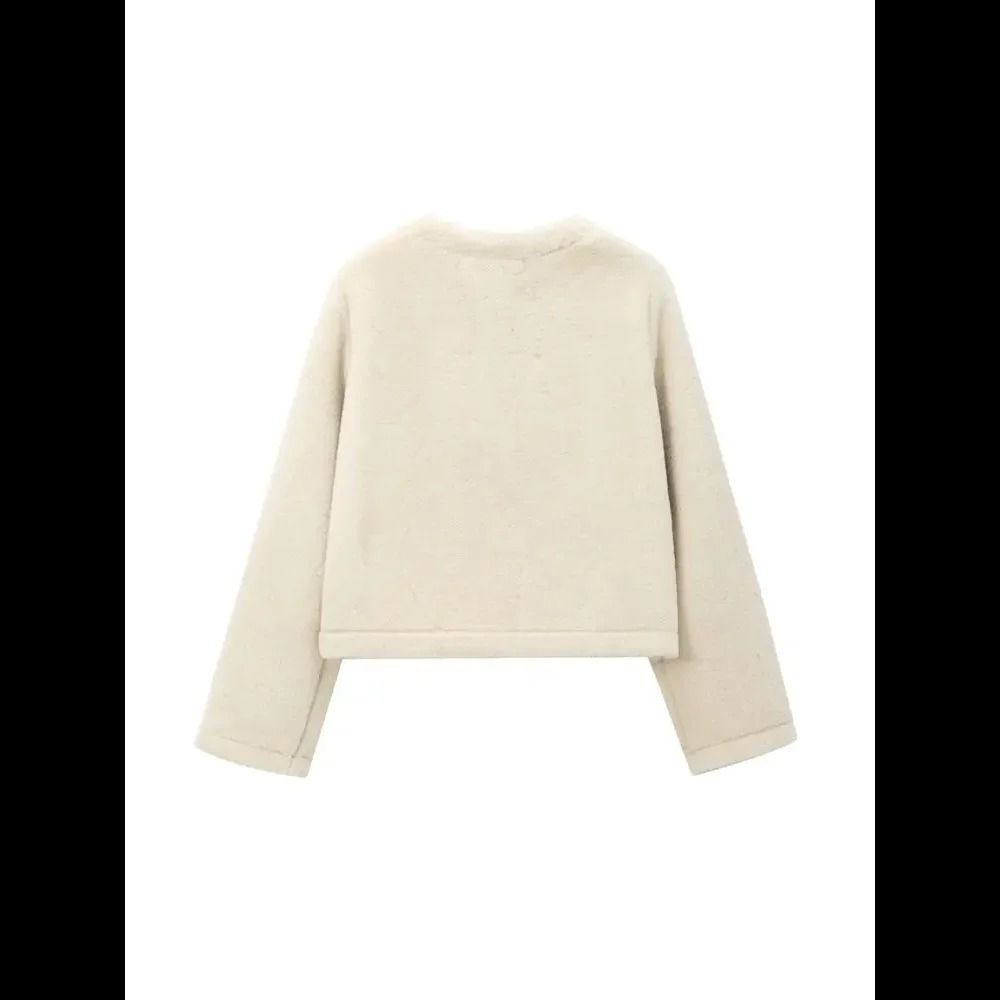 2025 Womens Thick Faux Fur Jacket | Premium Warm Toggle Outerwear & Chic Long Sleeve Autumn Coat
