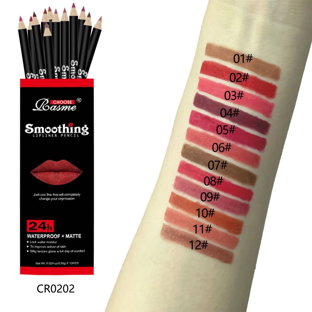 12-Piece Professional Lip Liner and Matte Lipstick Set