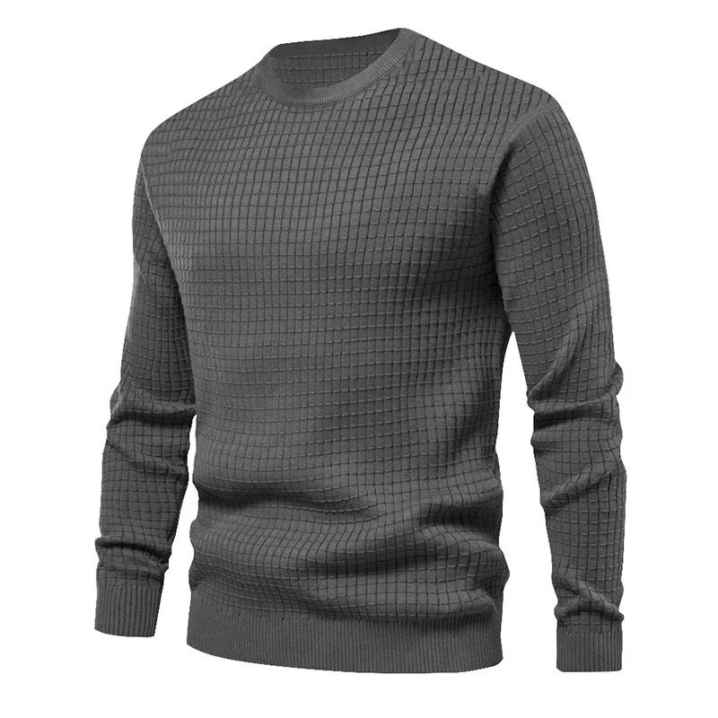 Men's Casual Crew Neck Sweatshirt Solid Color Long Sleeve Top
