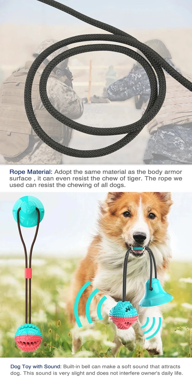 Interactive Suction Cup Dog Chew Ball