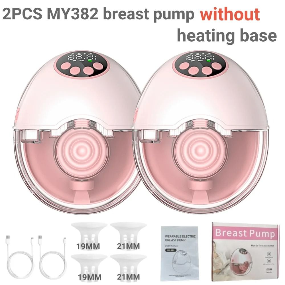 Electric Hands-Free Wearable Breast Pump with Heating and UV Sterilization Lid Option – BPA-Free Wireless Breastfeeding